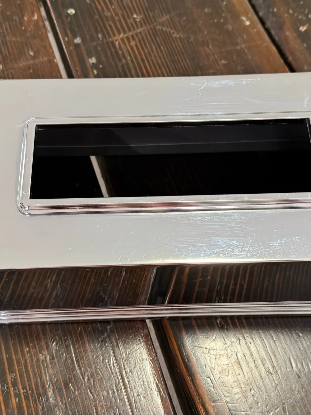 Restoration Hardware Apothecary Metal Tissue Holder Cover Silver Polished Chrome